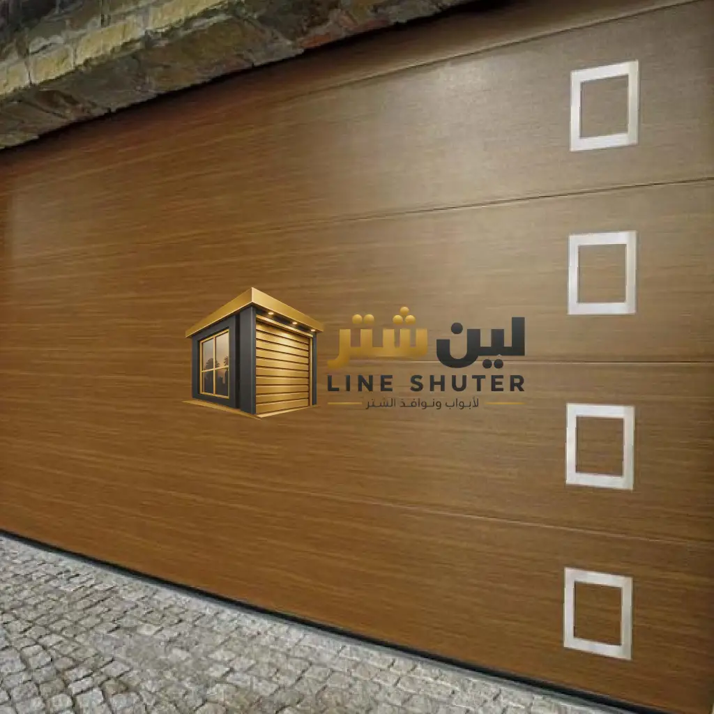باب شتر شرائح لون خشبي (4)